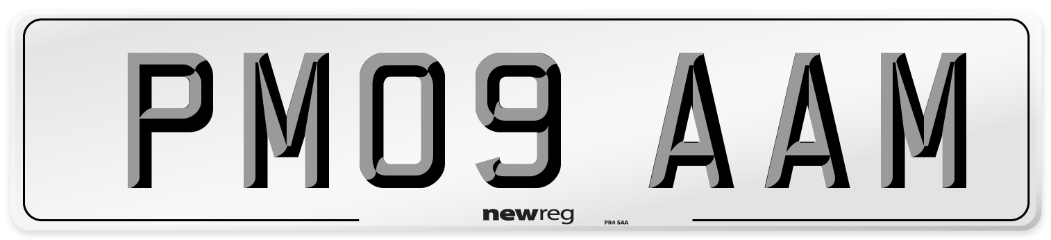 PM09 AAM Number Plate from New Reg